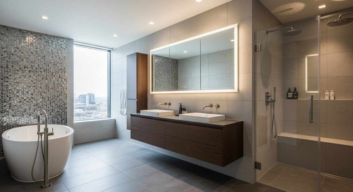Luxury washroom with premium fixtures