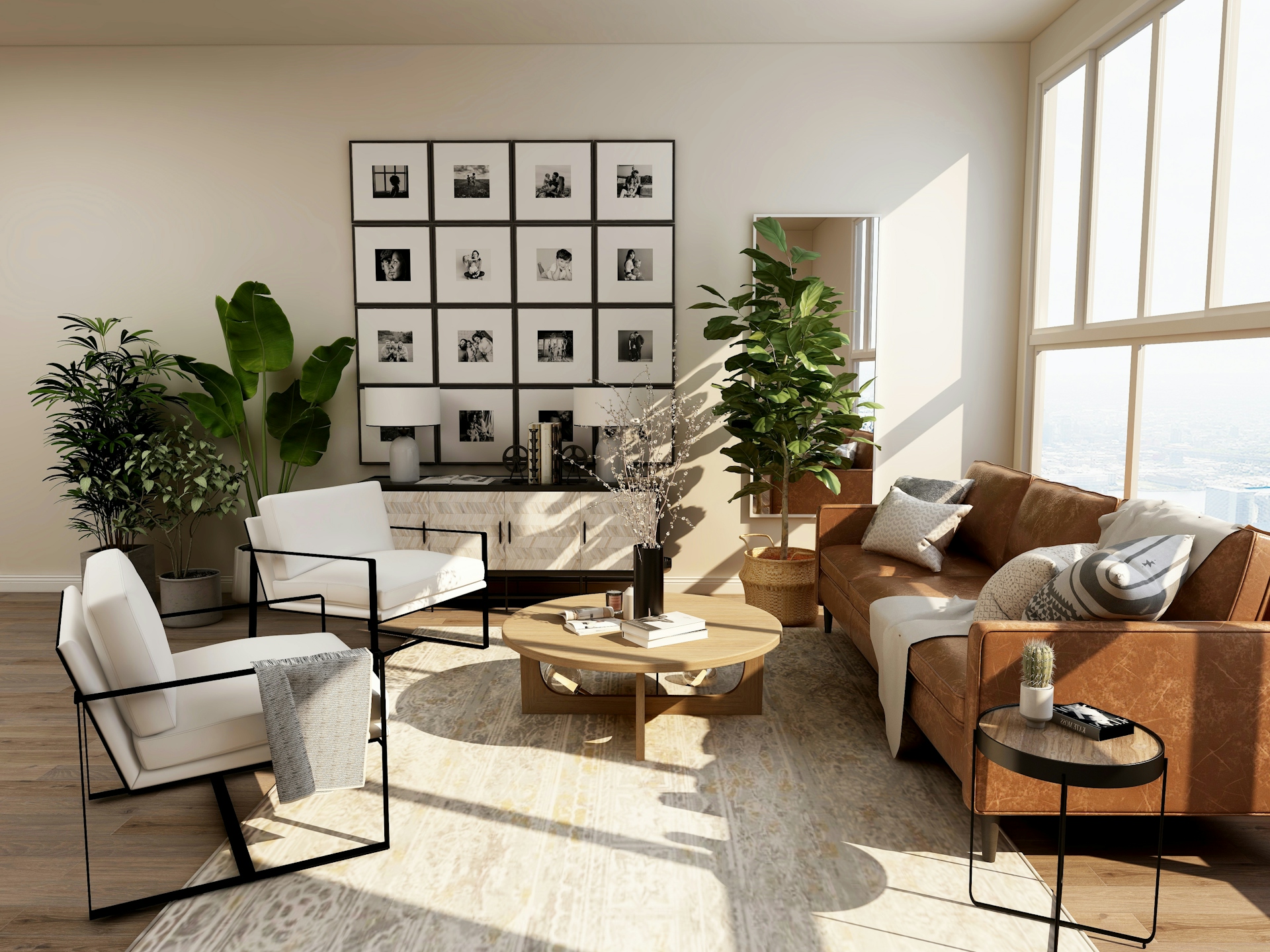 Elegant penthouse interior with premium finishes